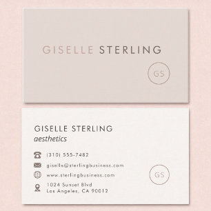 Modern Aesthetics Blush Pink Minimalist Luxury Business Card