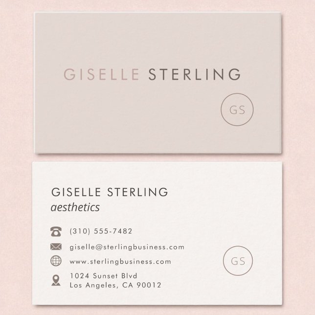 Modern Aesthetics Blush Pink Minimalist Luxury  Business Card (Creator Uploaded)