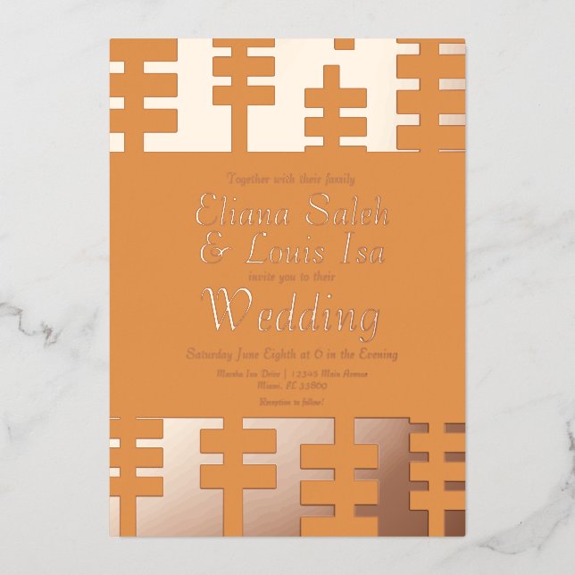 Modern African Ankara Border Wedding Pressed  Foil (Front)