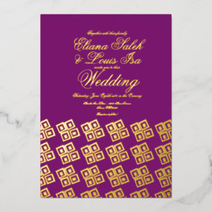 Modern African Ankara Purple Wedding Pressed