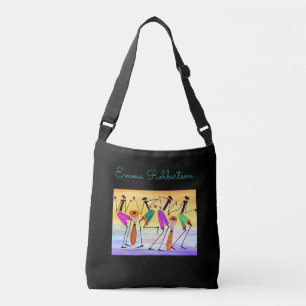 Modern, African Art, Expressing Happiness Crossbody Bag