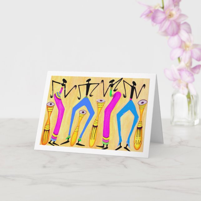 Modern African, Art Party Hour Birthday Card (Orchid)