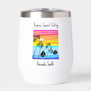 Modern African Art, Tropical Sunset Sailing
