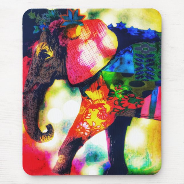 Modern African Elephant Pop Art Contemporary Mouse Mat (Front)