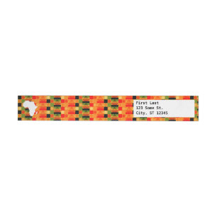 Modern African Kente Cloth Style Pattern Wraparound Address Label
