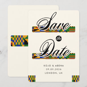 Modern African Kente Save the Date Invitation