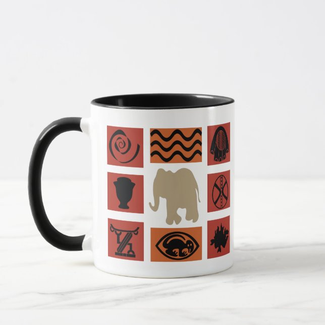 Modern African symbol and motifs art Mug (Left)