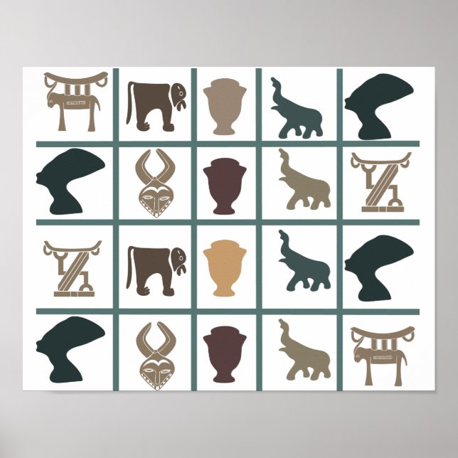 Modern African symbol and motifs art Poster (Front)