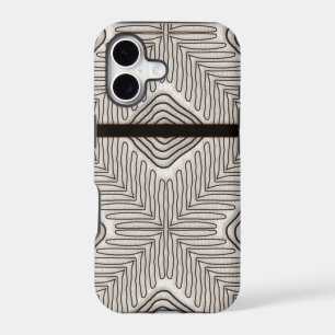 Modern African Tribal Print White Leather Look