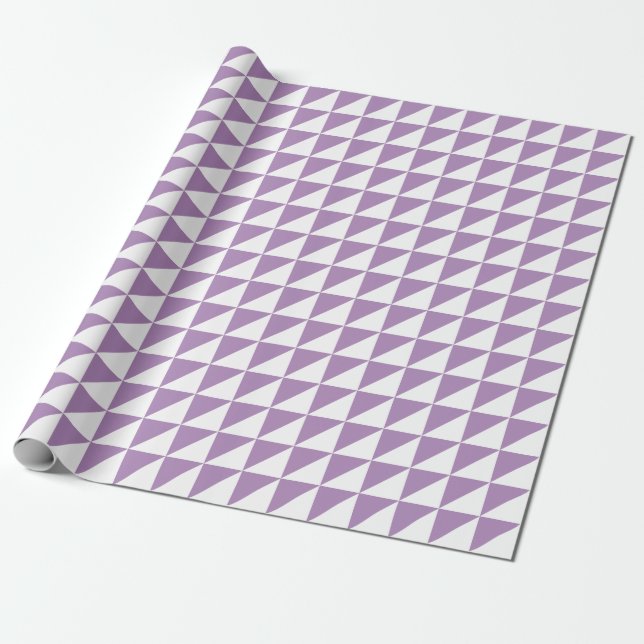 Modern African Violet Triangles Wrapping Paper (Unrolled)