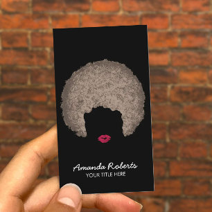 Modern Afro Style Beauty & Hair Stylist Business Card
