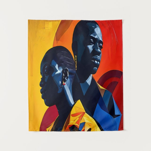 Modern Afrocentric Abstract Art Tapestry (Front)