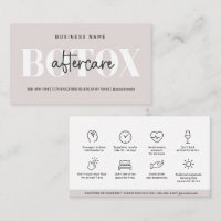 Modern Aftercare Botox Instructions Business Card
