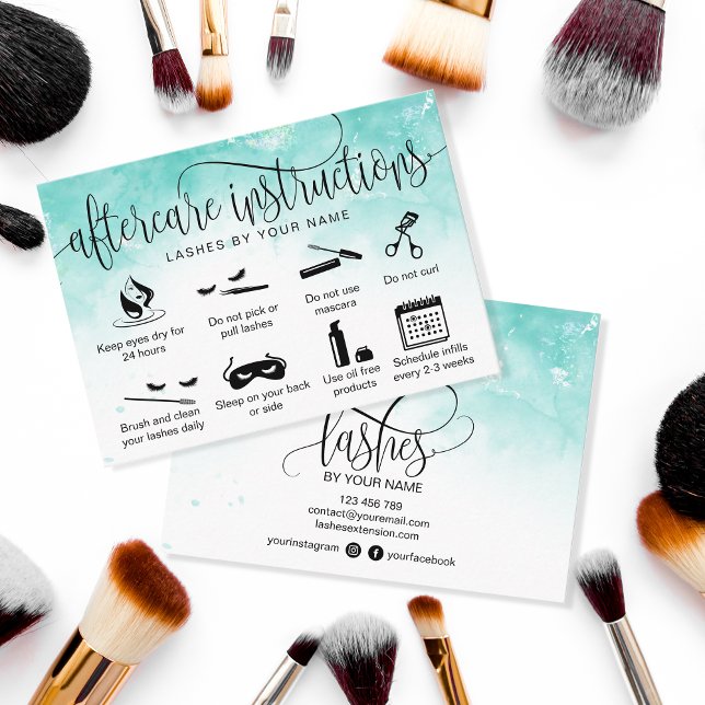 Modern aftercare card eyelash extensions icons (Creator Uploaded)