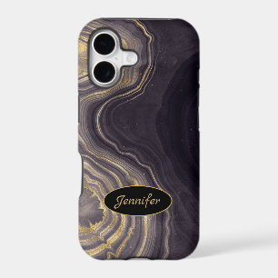 Modern Agate Purple & Gold Crystal Personalise