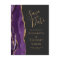Modern Agate Purple Gold Dark Save the Date