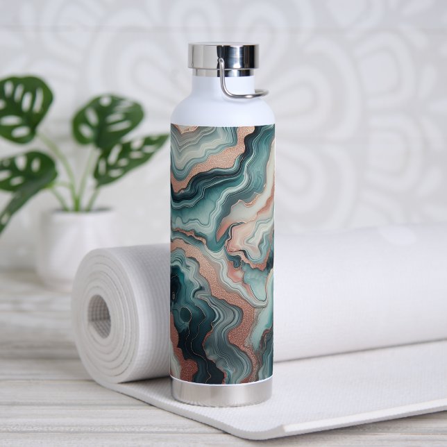 Modern Agate Style Water Bottle (Yoga)