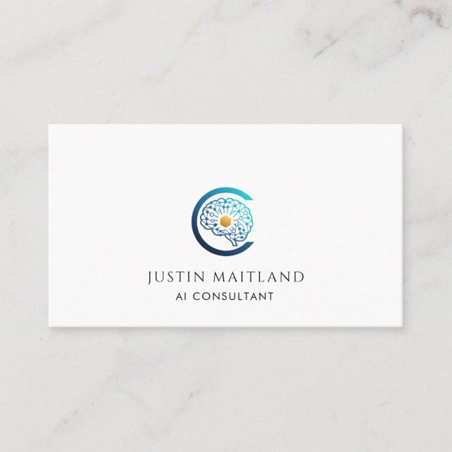 Modern AI Consultant Business Card (Front)