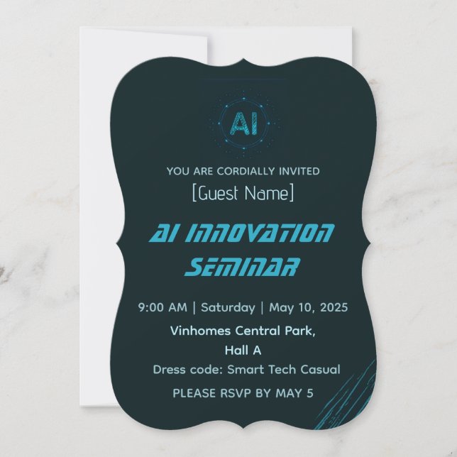 Modern AI & Tech Innovation Conference Invitation (Front)