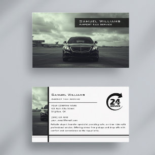Modern airpor taxi service professional driver business card