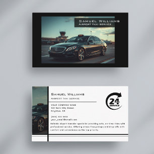 Modern airpor taxi service professional driver business card