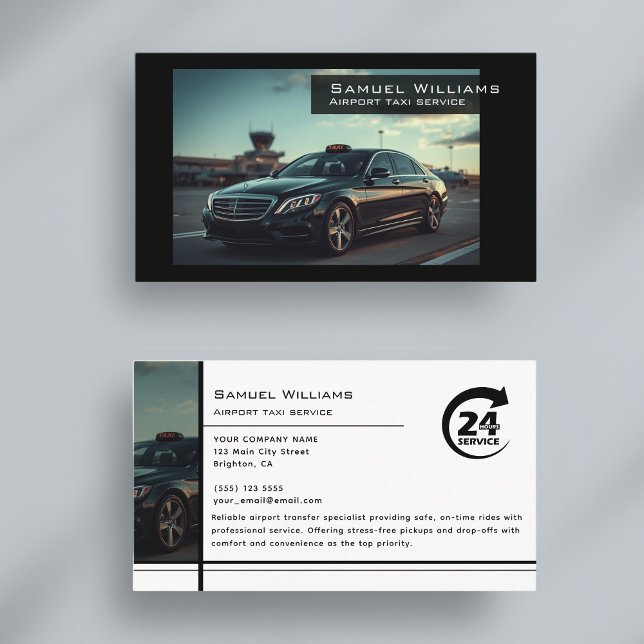 Modern airpor taxi service professional driver business card (Creator Uploaded)