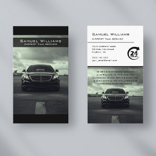 Modern airpor taxi service professional driver business card