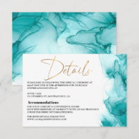 Modern Airy Blue Turquoise gold Wedding Enclosure 