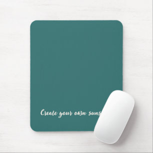 Modern Alexandrite Teal Geometric Monogram Mouse Mat