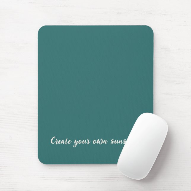 Modern Alexandrite Teal Geometric Monogram Mouse Mat (With Mouse)