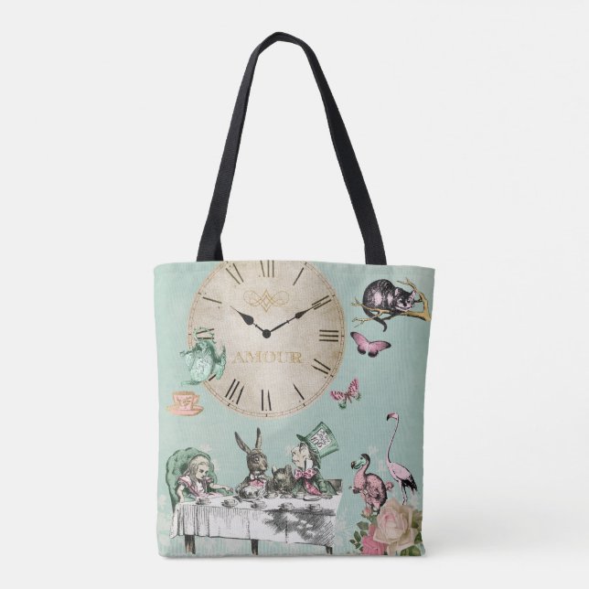 Modern Alice in Wonderland Two Sided  Tote Bag (Back)