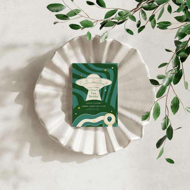 Modern alien 1st birthday  invitation (Creator Uploaded)