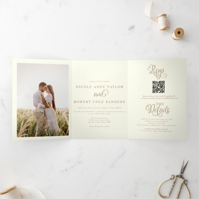 Modern All in one | 2 Photo Wedding Invitation (Inside)