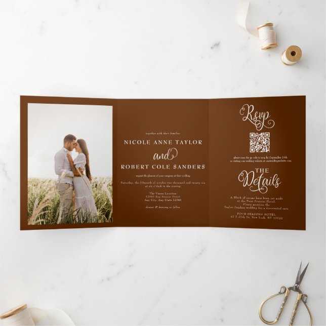 Modern All in one | 2 Photo Wedding Invitation (Inside)