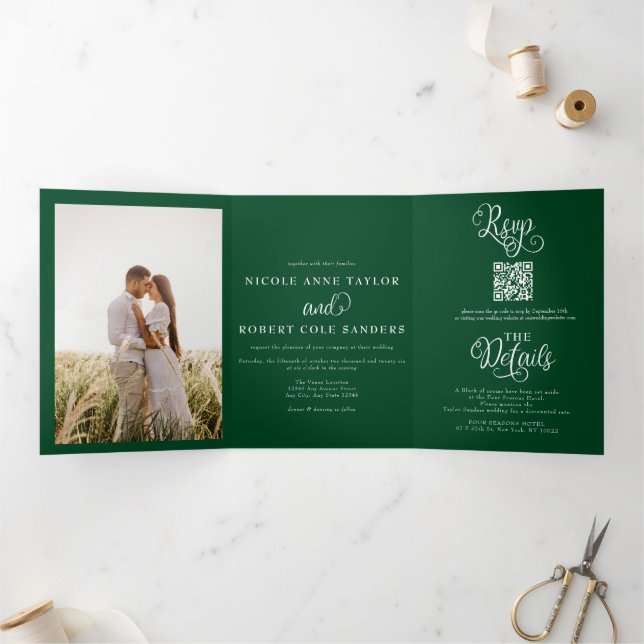 Modern All in one | 2 Photo Wedding Invitation (Inside)