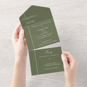 Modern All In One Wedding Invitation Card Template
