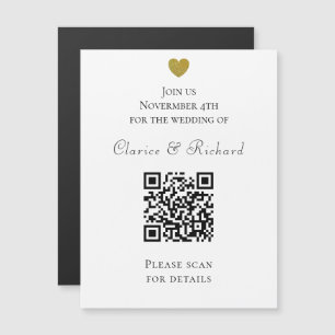 Modern All in One White QR Code Wedding Invitation