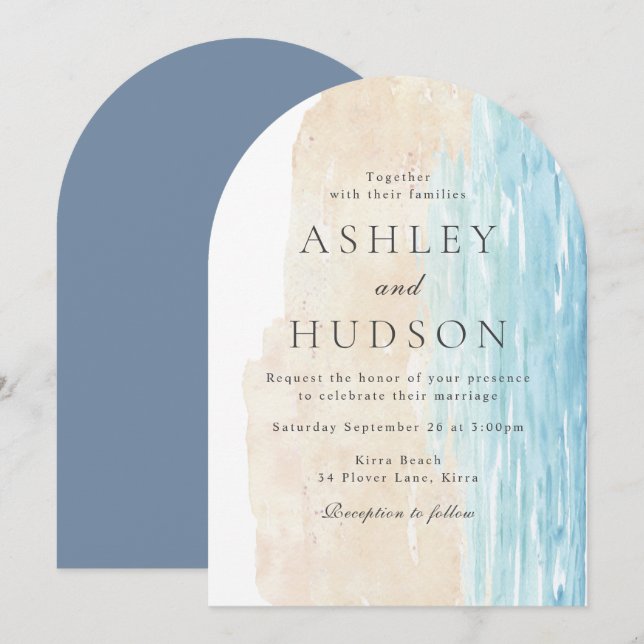 Modern All Seasons Beach Boho Arch Wedding  Invitation (Front/Back)