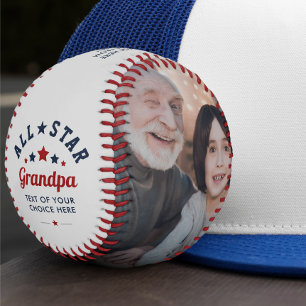 Modern All-Star Grandpa 2-Photo Baseball