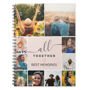 Modern all together script 10 photos collage grid notebook