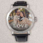 Modern ALL YOU NEED IS LOVE Wedding Photo Script Watch<br><div class="desc">Modern chic photo watch with hand lettered script and modern typography reading:' All you need is Love 'alongside your custom names and wedding date. Personalise with your favourite photo and information. Great gift for newlyweds,  an anniversary or Valentine's Day!</div>
