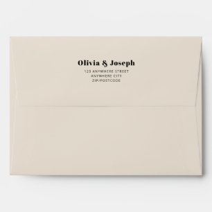 Modern Almond 5 X 7 Return Address Invitation Envelope