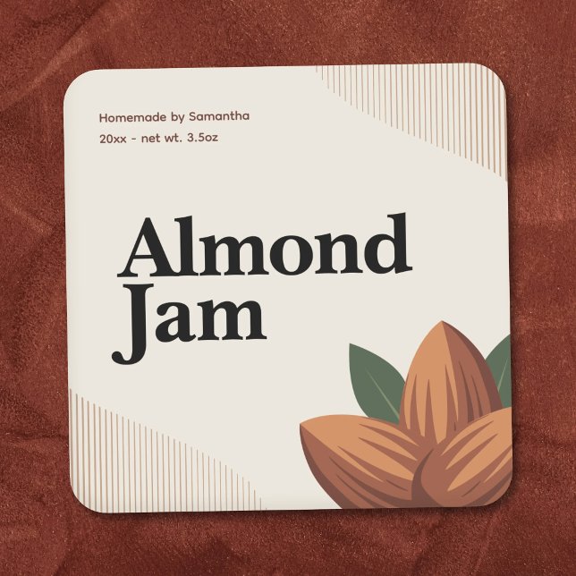Modern Almond Jam Label Sticker  (Modern Almond Jam Label Sticker )