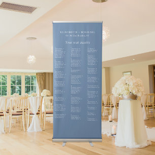 Modern Alphabetical Dusty-Blue Seating Retractable Banner