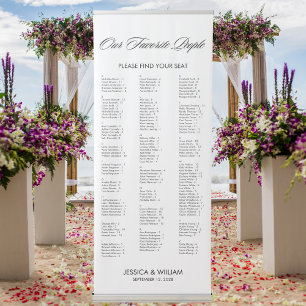 Modern Alphabetical Large Wedding Seating Chart Retractable Banner