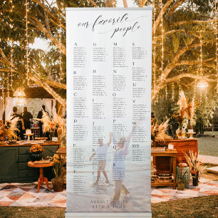 Modern Alphabetical Wedding Photo Seating Chart Retractable Banner