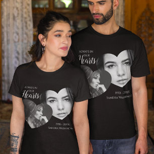 Modern Always In Our Hearts   Photo Memorial T-Shirt