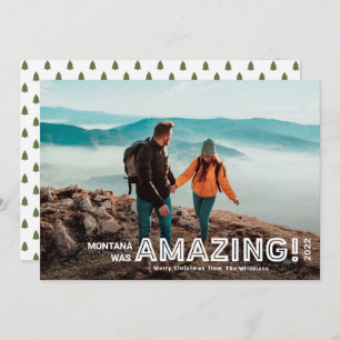 Modern Amazing Travel Full Bleed Photo Christmas Holiday Card