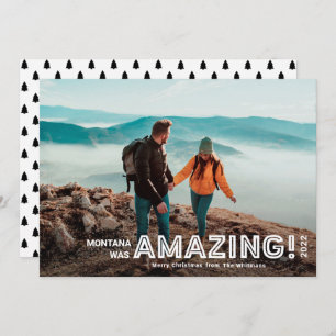 Modern Amazing Travel Full Bleed Photo Christmas Holiday Card