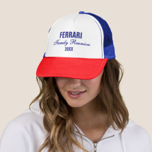 Modern American Family Reunion Red Blue Custom Trucker Hat